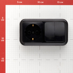 Блок выключатель и розетка Svet двухклавишный накладной черный (EV0362-5221/5781/5789) - фото 3