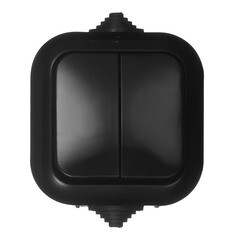 Выключатель Svet двухклавишный накладной черный (0601-00101/5460) - фото 1