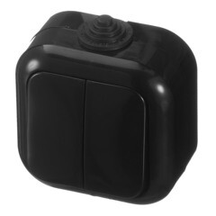 Выключатель Svet двухклавишный накладной черный (0601-00101/5460) - фото 7