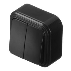 Выключатель Svet двухклавишный накладной черный (0603-00151/1441/1440) - фото 7