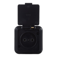 Розетка Svet накладная черная с крышкой (0215-00241) - фото 5