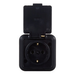 Розетка Svet накладная черная с крышкой (0215-00331/1556/1555) - фото 3