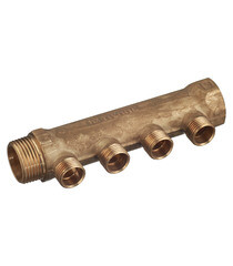 Коллектор Tiemme 1 ВР(г) х 4 выхода 1/2 НР(ш) х 1 НР(ш) (1910005) - фото 1