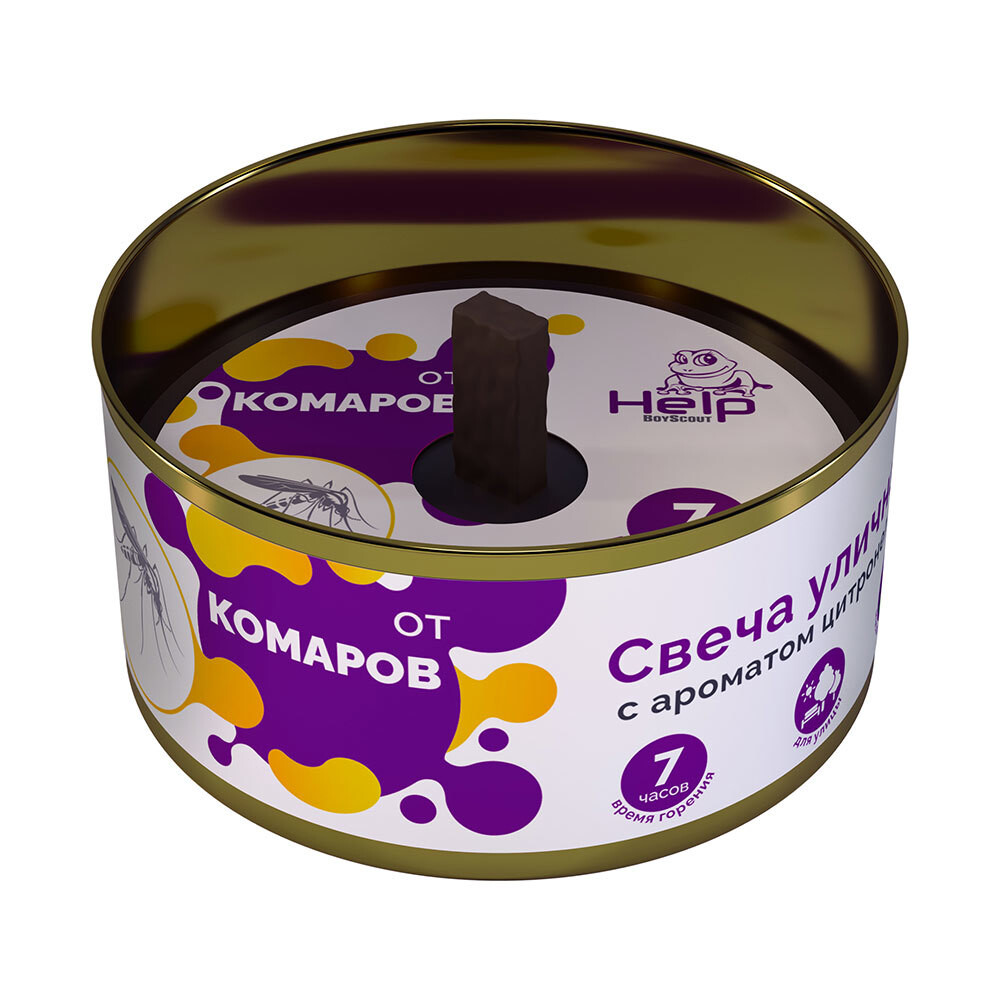 Изображение товара Средство для защиты от комаров свеча уличная с цитронеллой Help