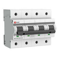 Изображение товара Автоматический выключатель модульный EKF PROxima ВА 47-125 4P 100А тип C 15 кА 400 В (mcb47125-4-100C)