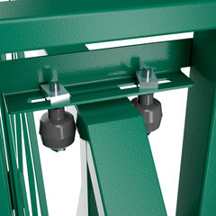 Ворота откатные каркас с комплектом под автоматику Премиум 4,5х2 м с калиткой зеленые RAL 6005 правые - фото 2