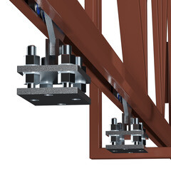 Ворота откатные каркас с комплектом под автоматику Премиум 3,5х2 м с калиткой коричневые RAL 8017 правые - фото 2
