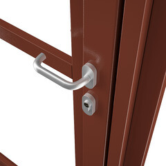 Ворота откатные каркас с комплектом под автоматику Премиум 3,5х2 м с калиткой коричневые RAL 8017 правые - фото 6