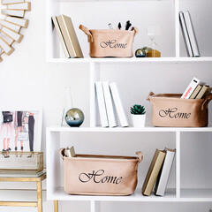 Корзина для хранения Велюр 340х220х160 мм бежевая - фото 2