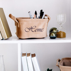 Корзина для хранения Велюр 210х160х120 мм бежевая - фото 2