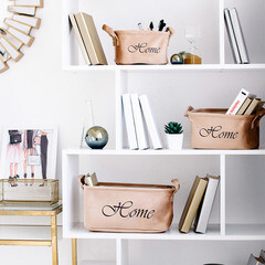 Корзина для хранения Велюр 210х160х120 мм бежевая - фото 4