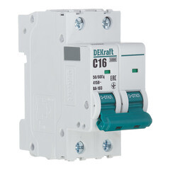 Автоматический выключатель модульный Dekraft BA-103 2P 16А тип C 6 кА 230/400 В (12289DEK) - фото 2