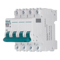 Автоматический выключатель модульный Dekraft BA-101 4Р 25А тип B 4,5 кА 230/400 В (11044DEK) - фото 3