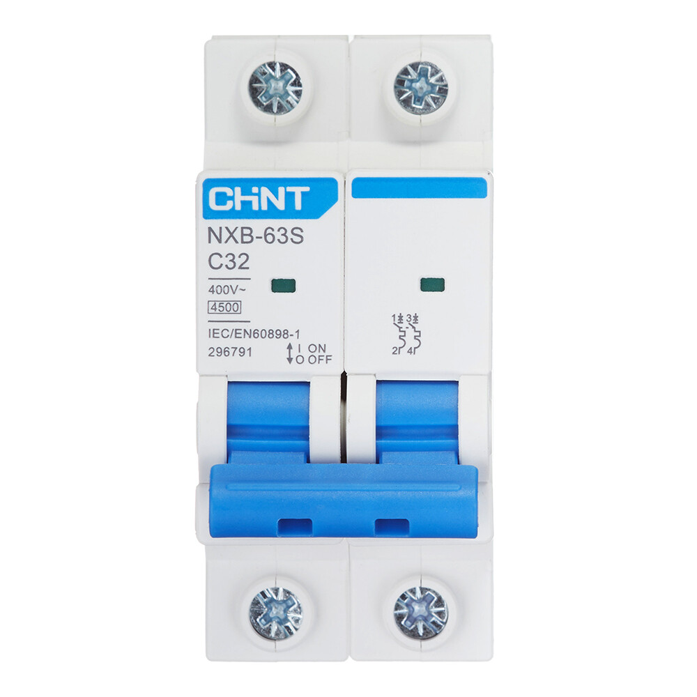 Изображение товара Автоматический выключатель Chint NXB-63S 2P 32А тип C на DIN-рейку