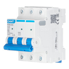 Автоматический выключатель модульный Chint NXB-63S 3P 20А тип C 4,5 кА 400 В (296828 Chint) - фото 3