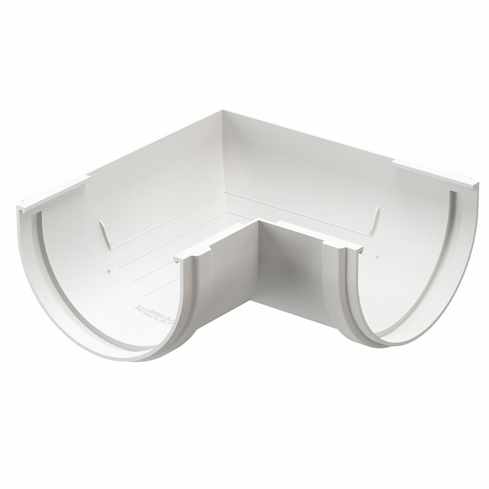 Изображение товара Угол желоба пластиковый d120 мм 90° Docke Standard пломбир RAL 9003
