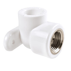 Изображение товара Угол полипропиленовый РВК комбинированный с креплением 20 мм х 1/2 ВР(г) (021009)