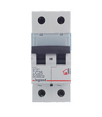 Автоматический выключатель модульный Legrand TX3 2P 25А тип C 6 кА 230/400 В (404044) - фото 1