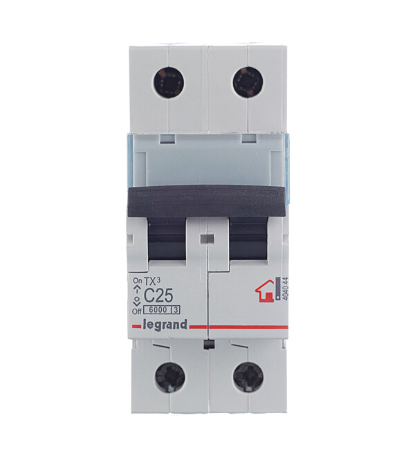 Изображение товара Автоматический выключатель Legrand TX3 2P 25А тип C 6 кА для защиты электросетей