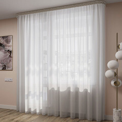 Тюль вуаль серый 300х260 см Legrand с утяжелителем (58091922) - фото 1