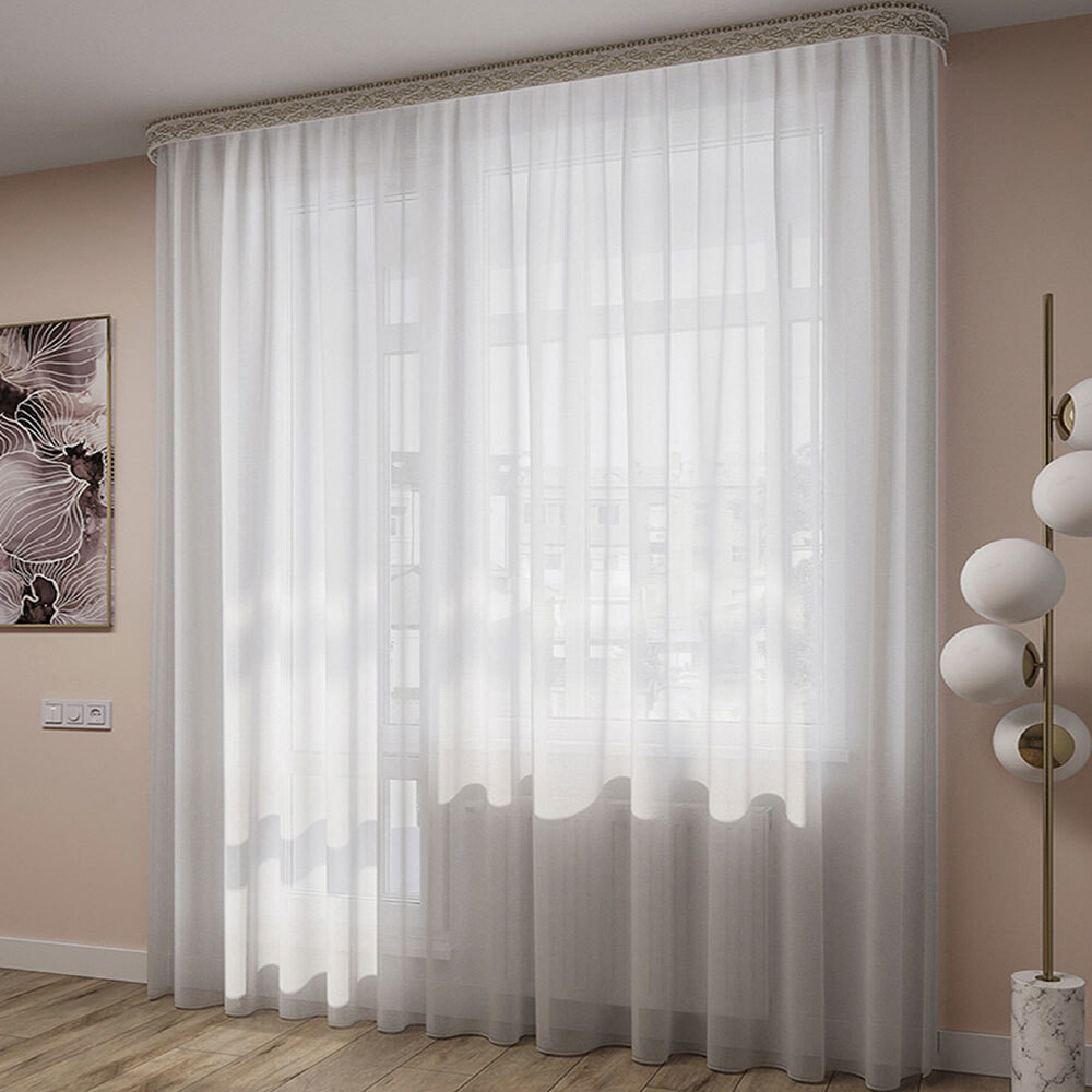 Изображение товара Тюль вуаль серый 300x260 см Legrand с утяжелителем для декора окон