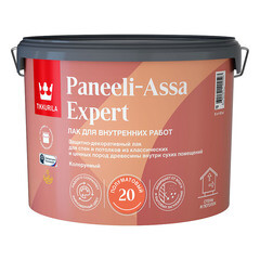 Изображение товара Лак акриловый интерьерный Tikkurila/Tikkivala Paneeli-Assa Expert основа EP бесцветный 9 л полуматовый
