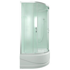 Душевая кабина Erlit Comfort 100х100х215 см стекло матовое 4 мм с высоким поддоном полукруг - фото 3