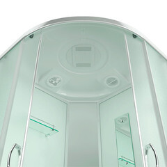 Душевая кабина Erlit Comfort 100х100х215 см стекло матовое 4 мм с высоким поддоном полукруг - фото 5