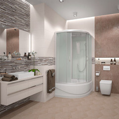 Душевая кабина Erlit Comfort 100х100х215 см стекло матовое 4 мм с высоким поддоном полукруг - фото 6