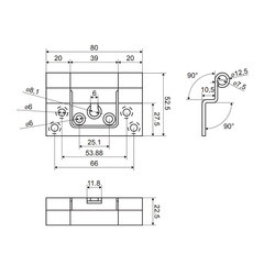 Петля ПНН-80 бабочка универсальная неразъемная 80х55 мм серая - фото 2
