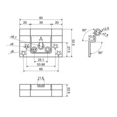 Петля ПНН-80 бабочка универсальная неразъемная 80х55 мм золото - фото 4
