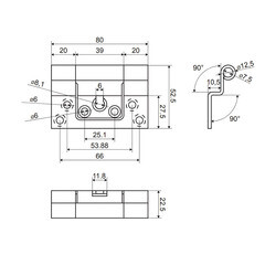 Петля ПНН-80 бабочка универсальная неразъемная 80х55 мм хром - фото 4