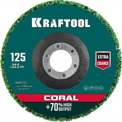 Круг полимерно-шлифовальный Kraftool Coral синтетический абразивный 125х22,2 мм