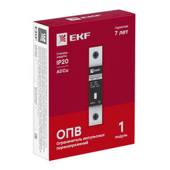 Ограничитель напряжения модульный EKF PROxima 400 В 20 кА 1P (opv-c1) - фото 2