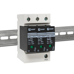 Ограничитель напряжения модульный EKF PROxima 400 В 20 кА 3P (opv-c3) - фото 2