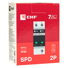 Ограничитель напряжения модульный EKF PROxima T1-T2 275 В 20 кА 2P (OV12-11-505) - фото 4