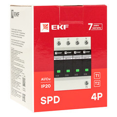 Ограничитель напряжения модульный EKF PROxima T1-T2 275 В 20 кА 4P (OV12-31-506) - фото 8
