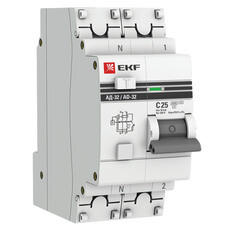 Автомат дифференциальный EKF PROxima АД-32 25А 1P+N тип AC 10 мА 4,5 кА (DA32-25-10-pro)