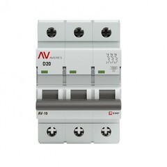 Автоматический выключатель модульный EKF Averes AV-10 3P 20А тип D 10 кА 400 В (mcb10-3-20D-av) - фото 2