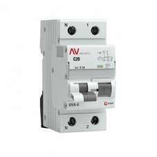 Автомат дифференциальный EKF Averes DVA-6 20А 1P+N тип AC 100 мА 6 кА (rcbo6-1pn-20C-100-ac-av)