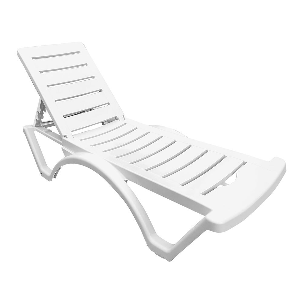 Изображение товара Шезлонг Adriano Classic белый, пластиковый, откидная спинка, 1870х650х310 мм