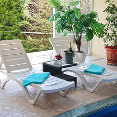 Шезлонг Adriano Classic белый 1870х650х310 мм (Р6001Бел) - фото 2