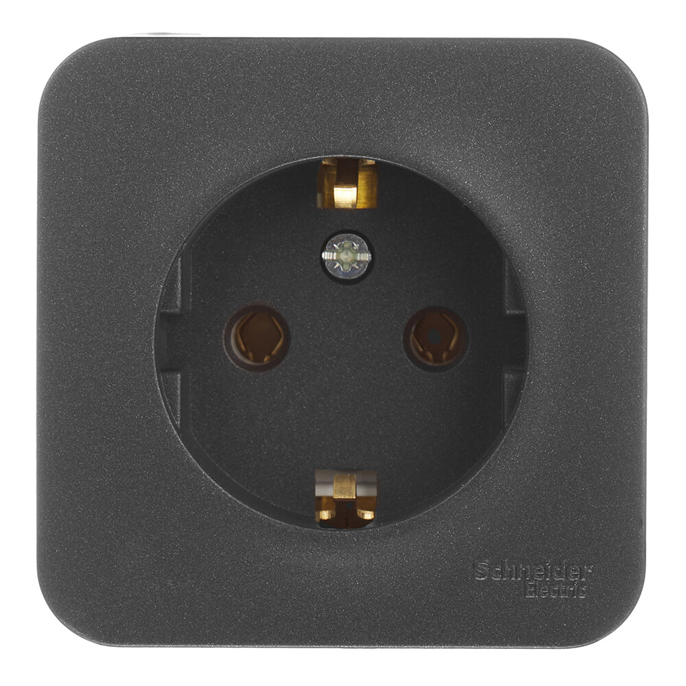 Изображение товара Розетка Systeme Electric Blanca антрацит накладная IP20 1 гнездо