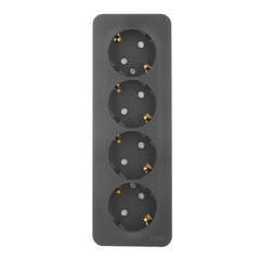 Изображение товара Розетка Systeme Electric Blanca накладная антрацит со шторками (BLNRA011416)