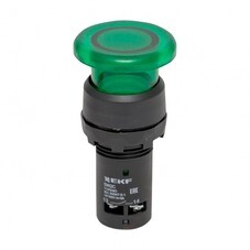 Кнопка грибок EKF PROxima SW2C-MD 230 В 1NO IP54 без фиксации с подсветкой зеленая (sw2c-md-gg-24)