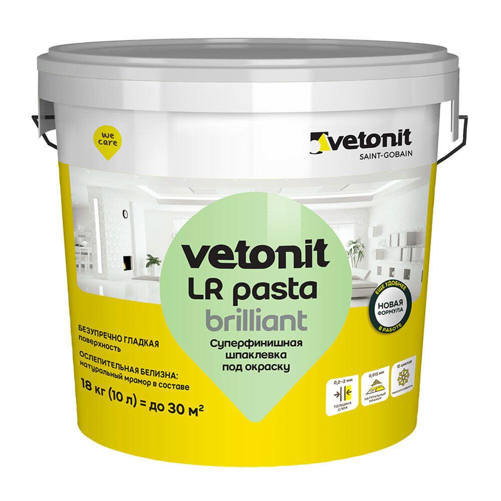 Изображение товара Финишная шпаклевка Vetonit LR Pasta Brilliant 10 л для внутренних работ