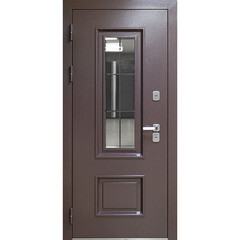 Дверь входная с терморазрывом Ferroni Luxor Termo 3 левая букле шоколад - эмалит белый со стеклопакетом 960х2050 мм - фото 3