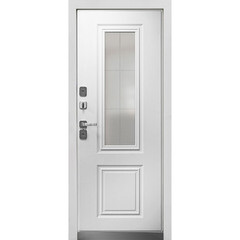 Дверь входная с терморазрывом Ferroni Luxor Termo 3 левая букле шоколад - эмалит белый со стеклопакетом 960х2050 мм - фото 2