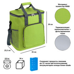 Сумка-холодильник Green Glade 35х25,5х39 см 34 л - фото 9