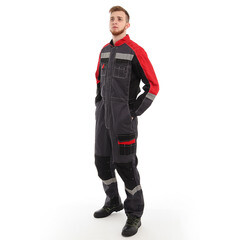 Комбинезон защитный Спрут Формула 52-54 рост 170-176 см серый/красный - фото 9